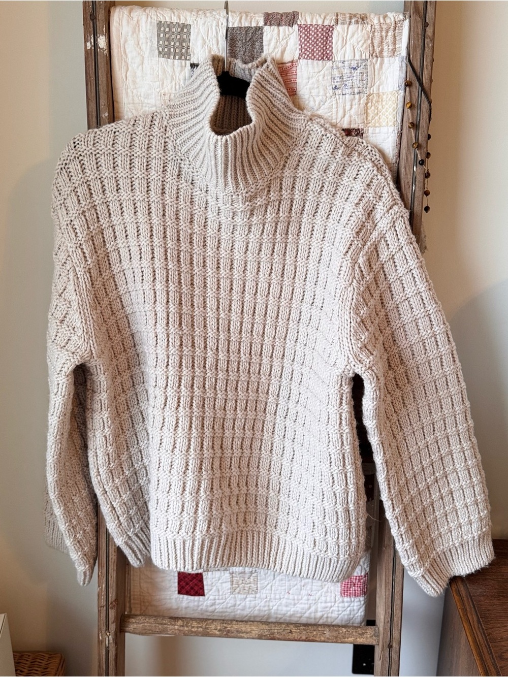 H&M Cream Chunky Turtleneck Sweater